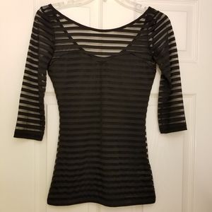 Guess Striped Mesh Top